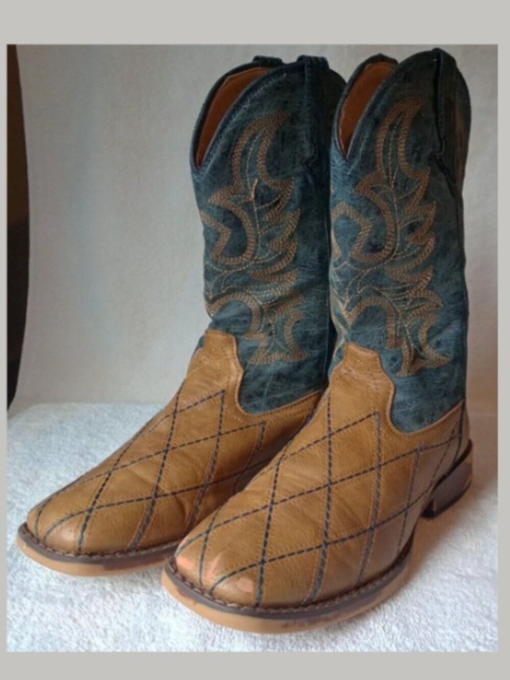 Roper Big Kids Western Boots Size 5 Blue Brown Children